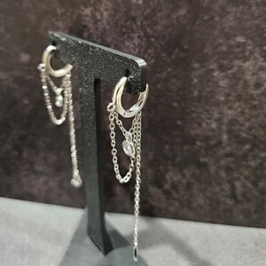 Handcuff Earrings/ Silver Tone